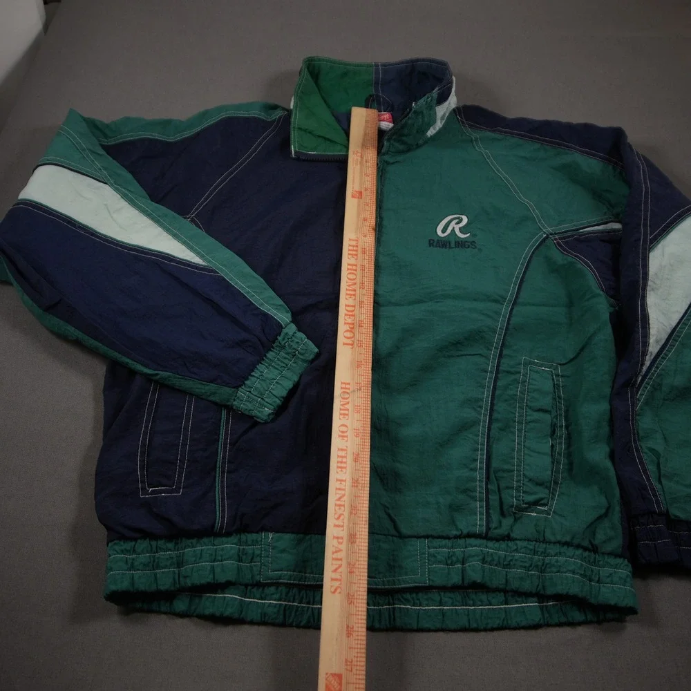 90s Rawlings Colorblock Vintage Crinkle Taffeta Men M Windbreaker Jacket Seattle